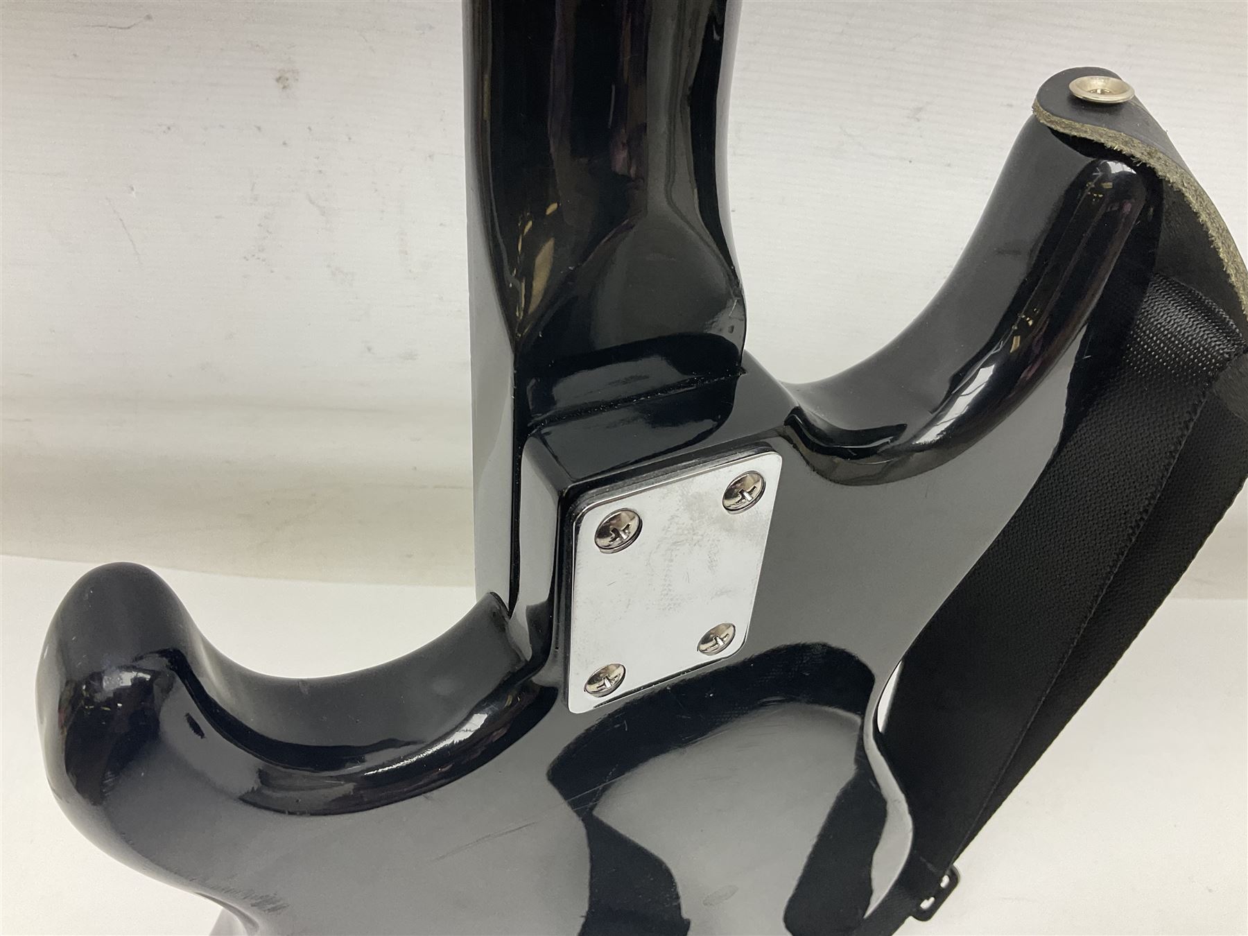 Encore black electric cut-away guitar L96cm; and Spanish Victor Garcia model 187 acoustic guitar, bears label dated 1972 L99cm; each in soft carrying case (2)