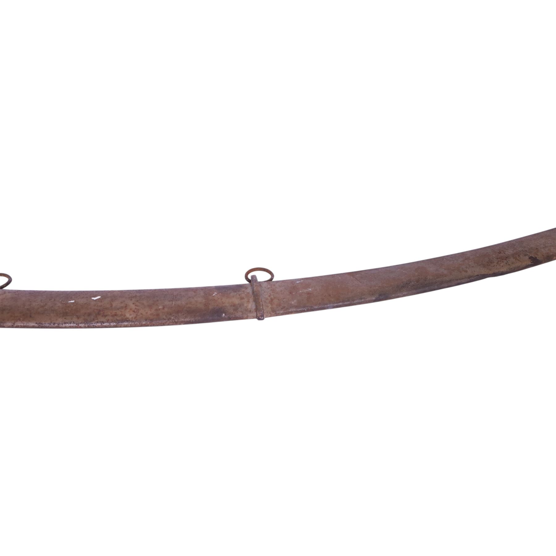 British Light Cavalry sword, with single edged curved blade and metal scabbard, overall L100cm 