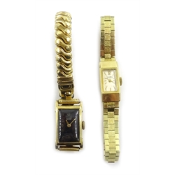  ZentRa 14ct gold bracelet wristwatch stamped 0.585 and a furthe 14ct ZentRa wristwatch on plated bracelet  