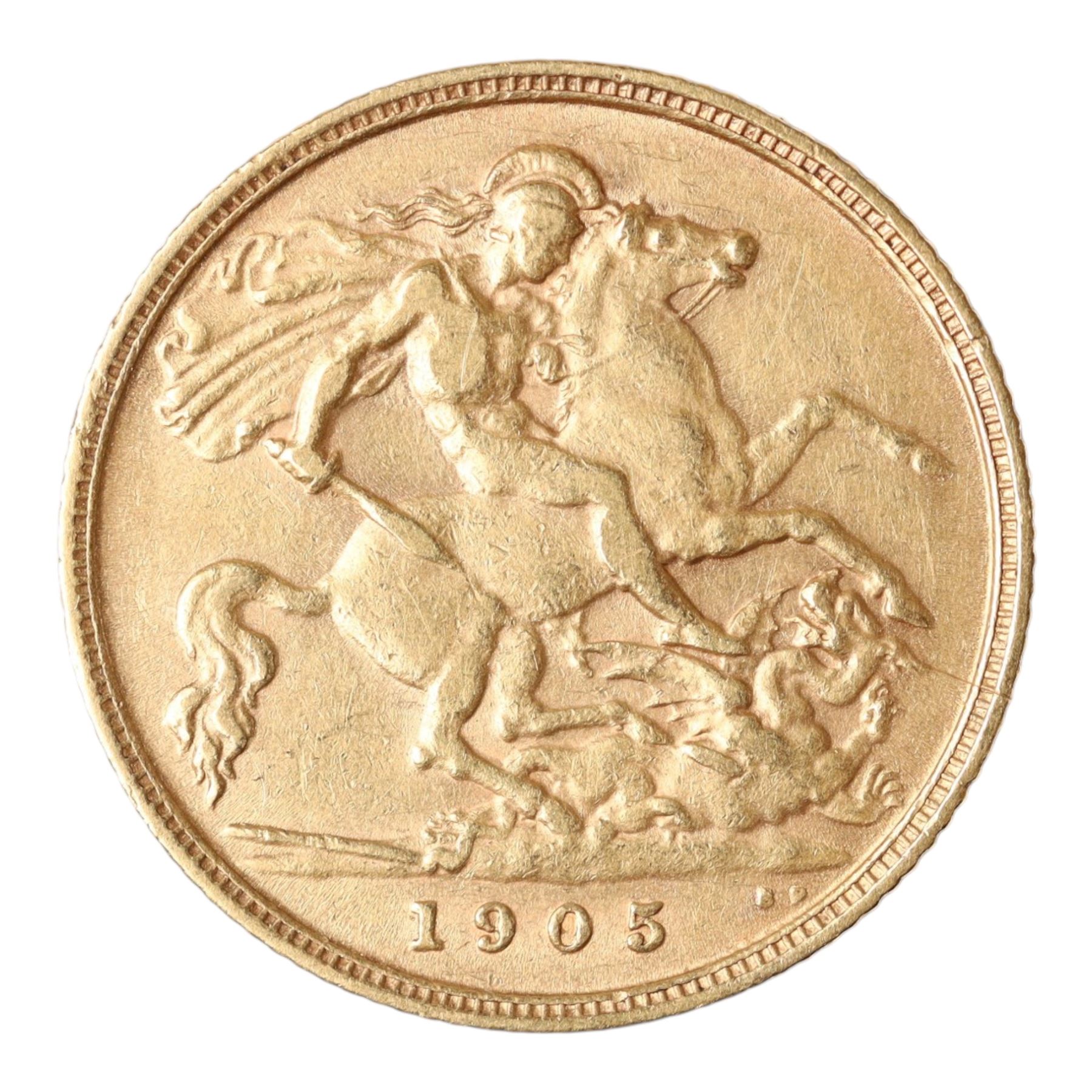 King Edward VII 1905 gold half sovereign coin
