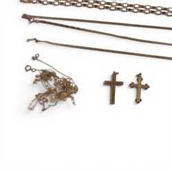 9ct gold jewellery, including chains, cross pendants and bracelets