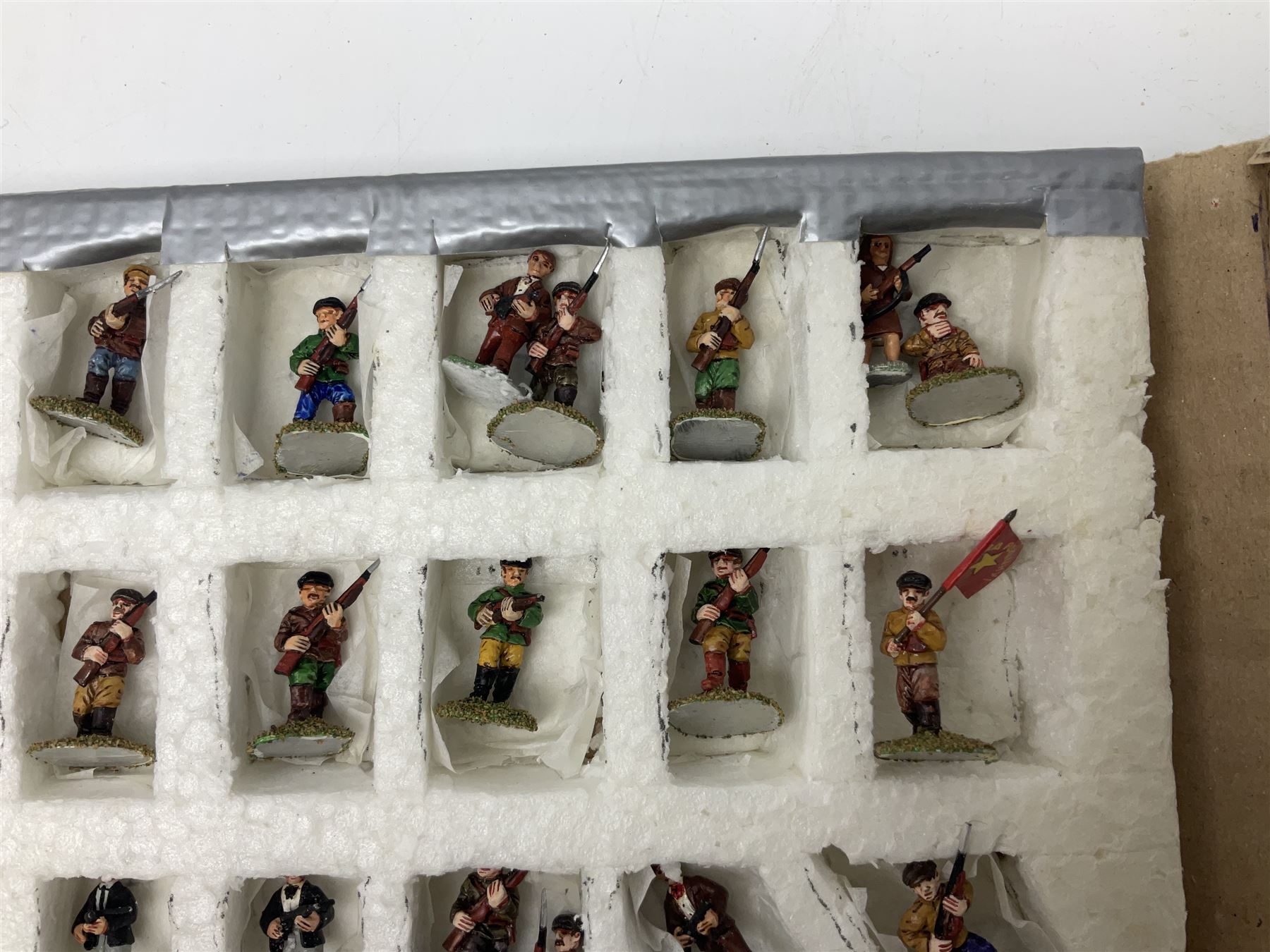Lamming Miniatures - Bill Lammings own 1970s promotional display set of forty-four 25mm miniature Russian Partisans including female fighters; hand painted by Bill Lamming for exhibition.