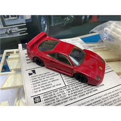 Group of five scale models and scale model assembly kits to include Humbrol Renault TNC6 Bus Parisien and further by Corgi, Matchbox etc, Humbrol Air Brush Set; further loose die cast vehicles to include Corgi Bentley Continental Sports Saloon and Chevrolet Corvette Sting Ray