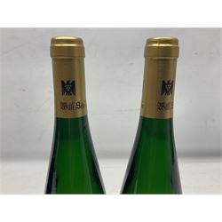 Willi Schaefer, 2016, Graacher Domprobst Riesling Auslese, 750ml, 7.5% vol, two bottles, and Fritz Haag, 2014, Brauneberger Juffer Sonnenuhr, 750ml, 7.5% vol, two bottles 