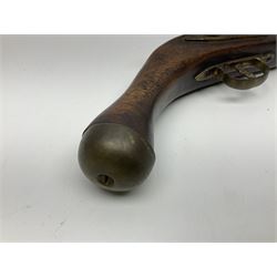 Leather covered swagger/sword stick with 40cm steel blade L62cm overall; another ash sword stick with 30cm diamond section steel blade; pair of fencing foils, the blades marked Solingen; two reproduction flintlock pistols; and 92cm inert cartridge belt (7)