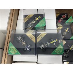 Heritage - thirty-five die-cast model racing cars comprising twenty-five Heritage Formula 1 1:43 scale models including Ferrari, Lotus, Yamaha etc; and ten Special Edition models including Williams Renault Ayrton Senna, David Coulthard and IndyCar, etc with certificates; and a Heritage Classics Damon Hill helmet; all in display boxes, many with original packaging (36)