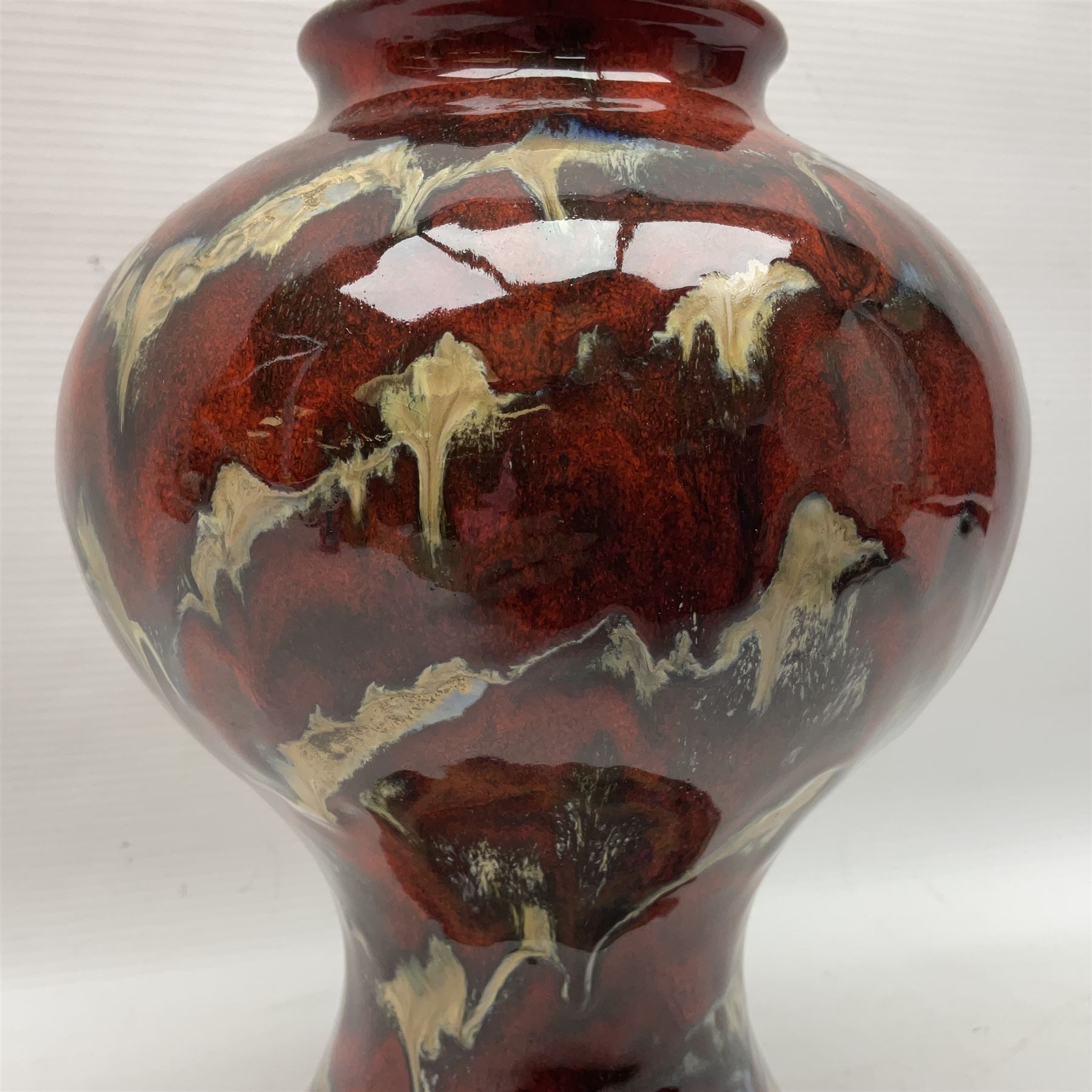 Anita Harris Black Ryden Studio vase, H25cm 