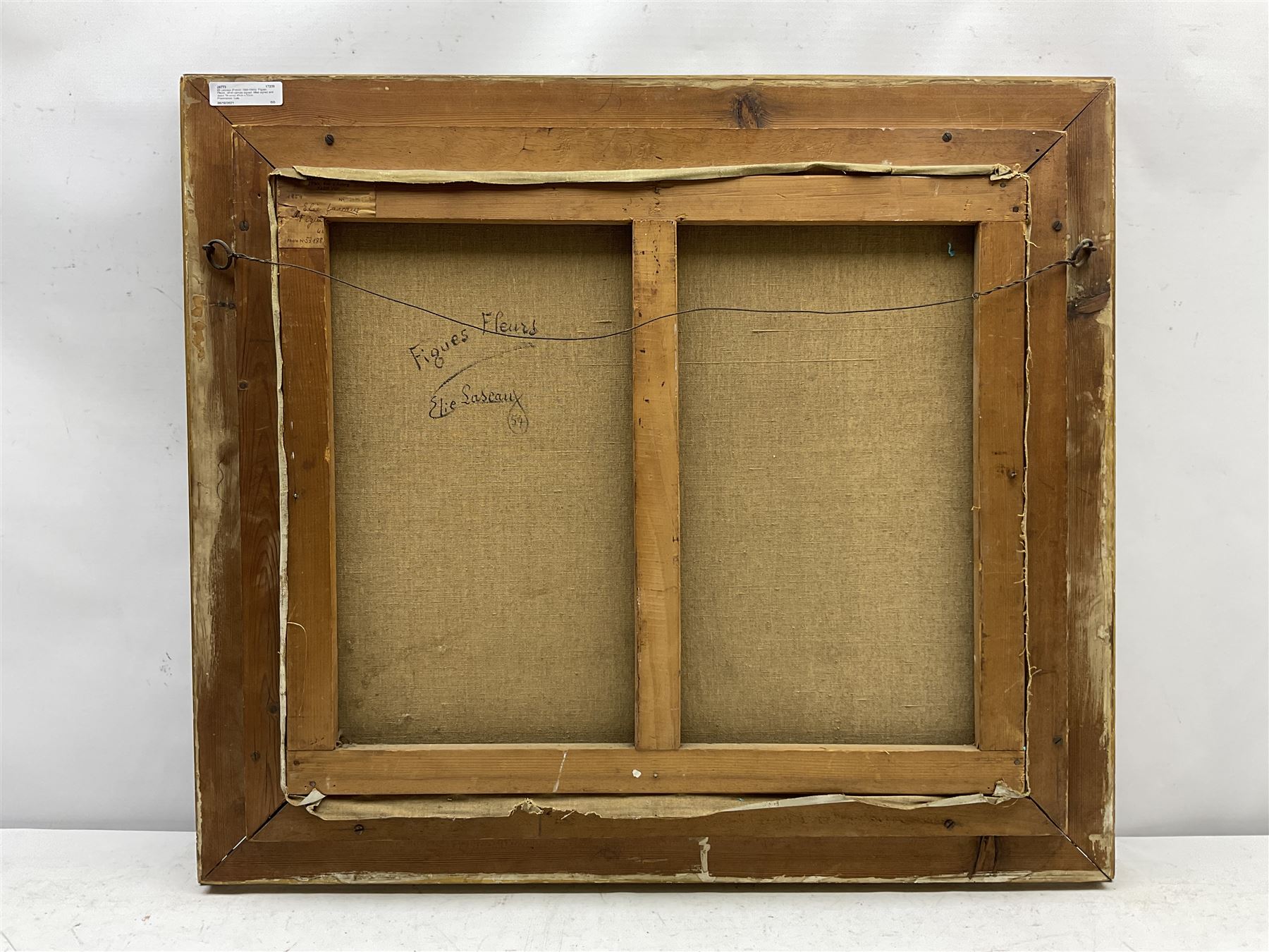 Eli Lascaux (French 1888-1969): 'Figues Fleurs', oil on canvas signed, titled signed and dated '54 verso 45cm x 53cm
Provenance: Galerie Louise Leiris, Paris (Photo No.53188) label verso