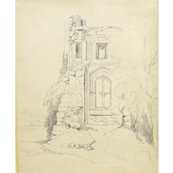  'Rievaulx Abbey', 'Dentdale', 'Barnard Castle', 'Claughton Hall', six 19th century pencil drawings signed by Henry Harris Lines (British 1800-1889) max 32cm x 43cm (6)  