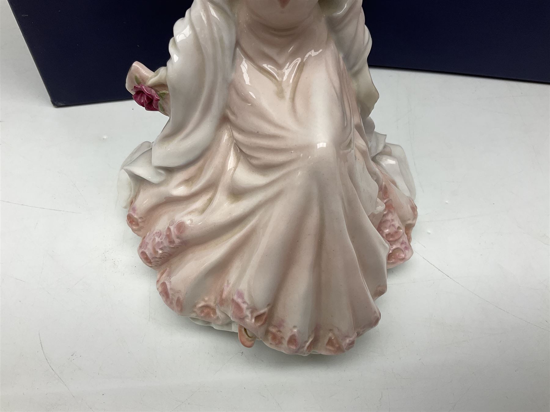 Two Royal Worcester figures, comprising A Gift of Love from the Age of Romance Series, limited edition 325/500, with certificate and original box and Royal Premier from the Glittering Occasions series, with original box 