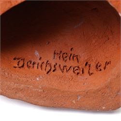 Hein Derichsweiler (German 1897-1972): Mother Feeding Babies, glazed terracotta group signed to inner side, H10cm
