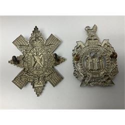 Thirteen Scottish metal Glengarry badges including Black Watch, Highland Regiment, Cameronians, Argyll & Sutherland, Seaforth Highlanders, Kings Scottish Own Borderers etc