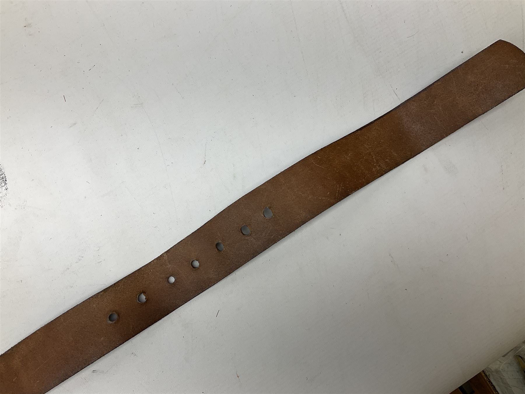 Guy Taplin (b.1939) leather belt, with lizard buckle, belt L91cm