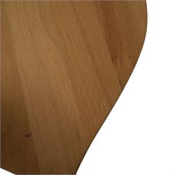 Three rectangular cheese boards/serving platter, together with another in the shape of a heart, largest L130cm 