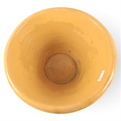 Large pancheon, of tapering circular form, with yellow glazed interior, H28cm, D52cm 