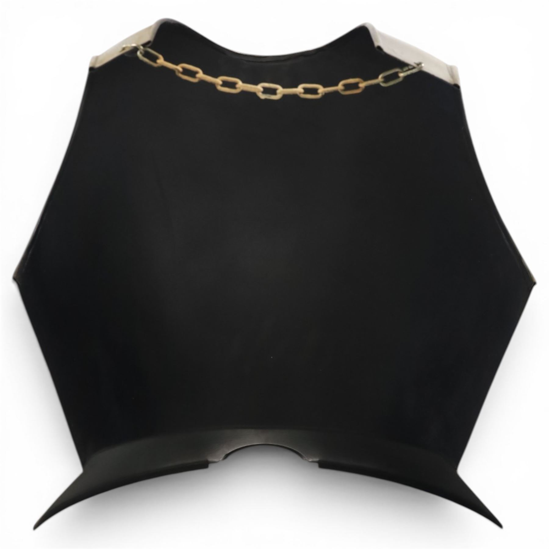 Two reproduction breast plates, including on example with Medusa to the front, H42cm