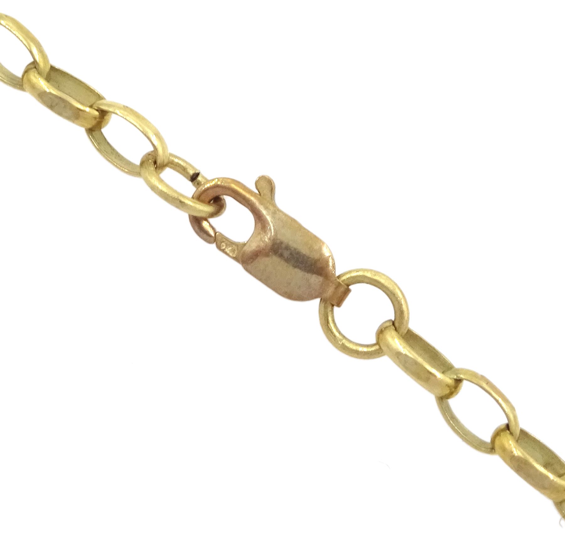 King George V 1928 gold full sovereign coin, loose mounted in gold pendant, on gold cable link chain necklace, both 9ct