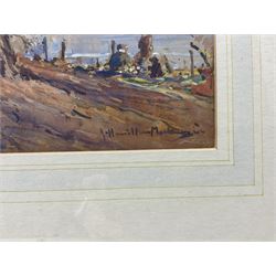James Hamilton Mackenzie RSA RSW (Scottish 1875-1926): 'An Autumn Day', watercolour and charcoal signed, titled on gallery label verso 21cm x 27cm
Provenance: with The Waverley Gallery Aberdeen, label verso