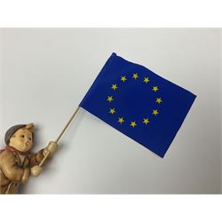 Thirty Hummel figures by Goebel, to include Saluting the Peacekeepers of Operation Joint Endeavor, on wooden plinth, Call to Glory, Celebrate with Song and Soldier Boy