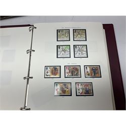 Great British stamps including Queen Elizabeth II mostly commemorative mint decimal issues with 1st class, miniature sheets etc, pre-decimal issues and other QEII stamps with mint and used, housed in four ring binder folders and loose