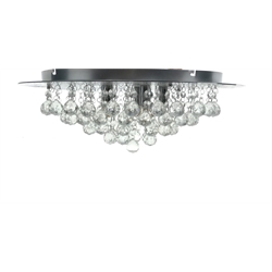  Polished chrome 'Crystal Flush' ceiling light by lightbox, D51cm   