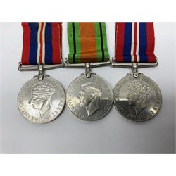 Twelve WW2 medals comprising four 1939-1945 war medals, four Defence medals, three 1939-1945 Stars and Africa Star; all with ribbons; some as groups in two issue boxes with slips