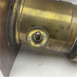 J H Dallmeyer London brass camera lens, engraved J H Dallmeyer London, No 63653, 3A Patent