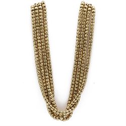 19th century 8ct gold four strand faceted bead necklace