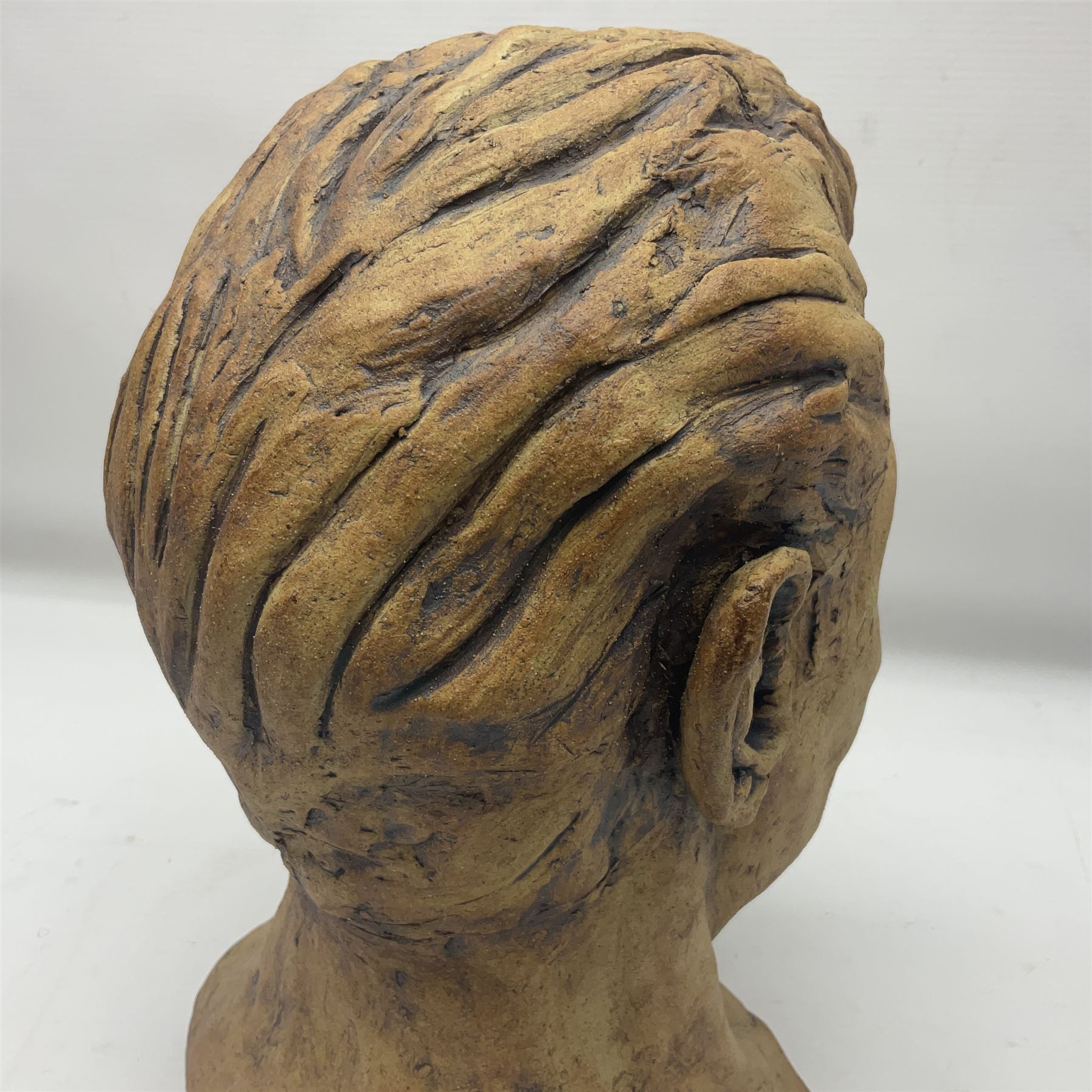 Studio Pottery bust, modelled as a man, H29cm