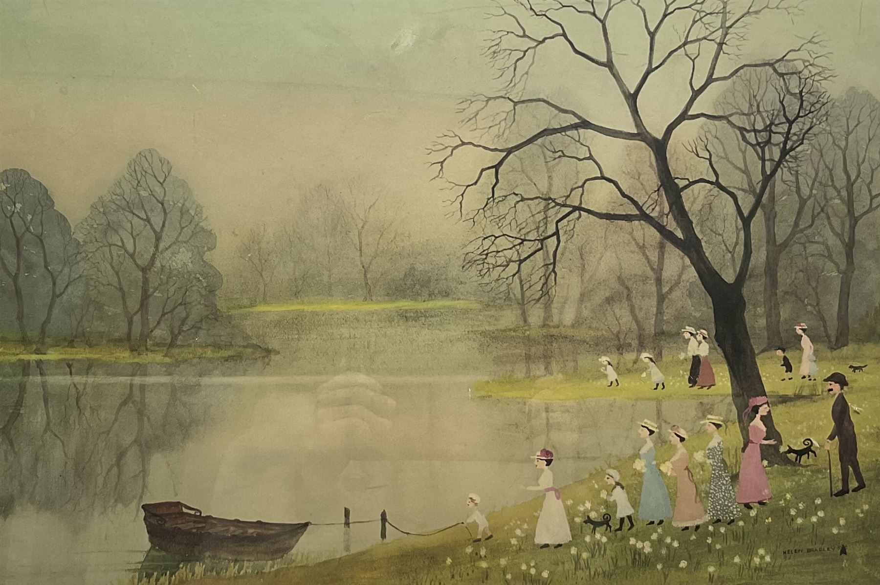 Helen Layfield Bradley (British 1900-1979): 'April', limited edition colour print signed in pencil 38cm x 56cm