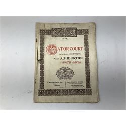 Seven late 19th/early 20th century auction posters of Hull/Yorkshire interest for properties in Hithe (Hive) 1852, South Cave 1880, Ellerker 1904, Hive 1921, Osbaldwick 1921, Balfour Street Hull 1922 and Sancton 1922; another for Cumberland 1824; two early 'This House To Let' posters; posters unframed and folded; and auction particulars for Gator Court, Ashburton, South Devon 