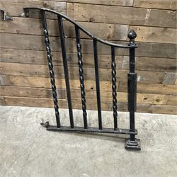 Set of wrought cast iron handrails in a black finish,