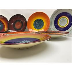 Poole Pottery The Planets, set of nine chargers 'The Planets, by Alan Clarke, comprising Mars, Mercury, Neptune, Venus, Uranus, Pluto, Jupiter, Saturn and Earth, all with original boxes and certificate, D27cm 