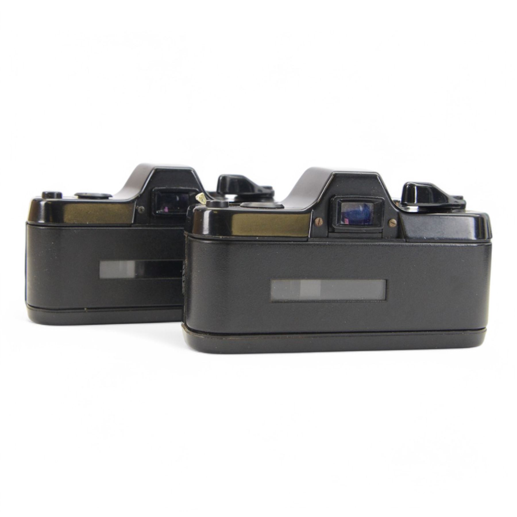 Pentax Auto 110 camera outfit, comprising two camera bodies, serial nos. 2055664 & 1062072, Pentax-110 1:2.8 18mm lens serial no. 1363262, Pentax-110 1:2.8 50mm lens serial no. 1345010, Pentax-110 Zoom 1:2.8 20-40mm lens serial no. 1007131, winder serial no. 450034 and flash no. AF130P, collection of filters and a pair of Perl 8x20 field binoculars, all housed within a flight case