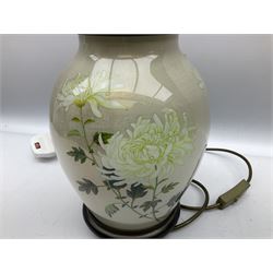 Jenny Worrall Chrysanthemum pattern table lamp, H35cm 
