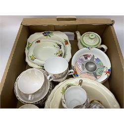 Shelley bowl, TG Green measuring jug, Villeroy & Boch sauce boat and stand, Burleigh Asiatic Pheasants plum cow creamer, cylindrical vase, mugs, bowls, jug etc, Spode 'Full Cry' The Hunt plate, Spode Ladybird mugs, Portmeirion, Meakin, Carlton China, teawares, ceramics etc