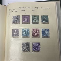 1850s and later mostly Spanish stamps including, imperf examples, some mint stamps, commemorative issues etc, housed in two albums 