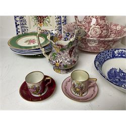Burleigh Victorian Chintz pattern jug and bowl, Portmeirion jar with lid and other ceramics