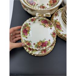 Royal Albert Old Country Roses pattern coffee and dinner service for six, including coffee pot, coffee cups and saucers, dinner plates, side plates, bowls etc 
