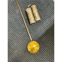 Gilbert Kidd of Malton (North Yorkshire) - late 18th century oak 8-day longcase clock c1780,  with a tall double caddy top and later brass ball and spire finials, break arch hood door beneath with attached pilasters and wooden capitals,  plain trunk with a long flat topped door, raised on a square plinth with applied skirting,  brass break arch dial with the makers name to the silvered boss in the break arch, engraved and silvered dial centre and chapter ring, with cast spandrels and matching steel hands, subsidiary seconds dial and square calendar aperture, dial pinned directly to a rack striking movement with a recoil anchor escapement, sounding the hours on a cast bell. With pendulum and weights.
The Kidd family were a prolific family of provincial clockmakers working in Malton from the mid 18th century until the early 19th century. Many of their clocks are simply signed 