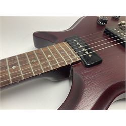 British hand-made mahogany electric guitar by 'JJ' luthier Dan Macpherson c2012 L95cm; in FX lightweight carrying case