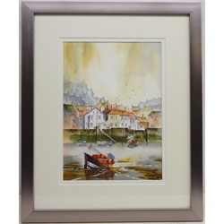  Across the River, Whitby, 20th century watercolour signed by Rob Wilson, titled verso 35.5cm x 25.5cm  
