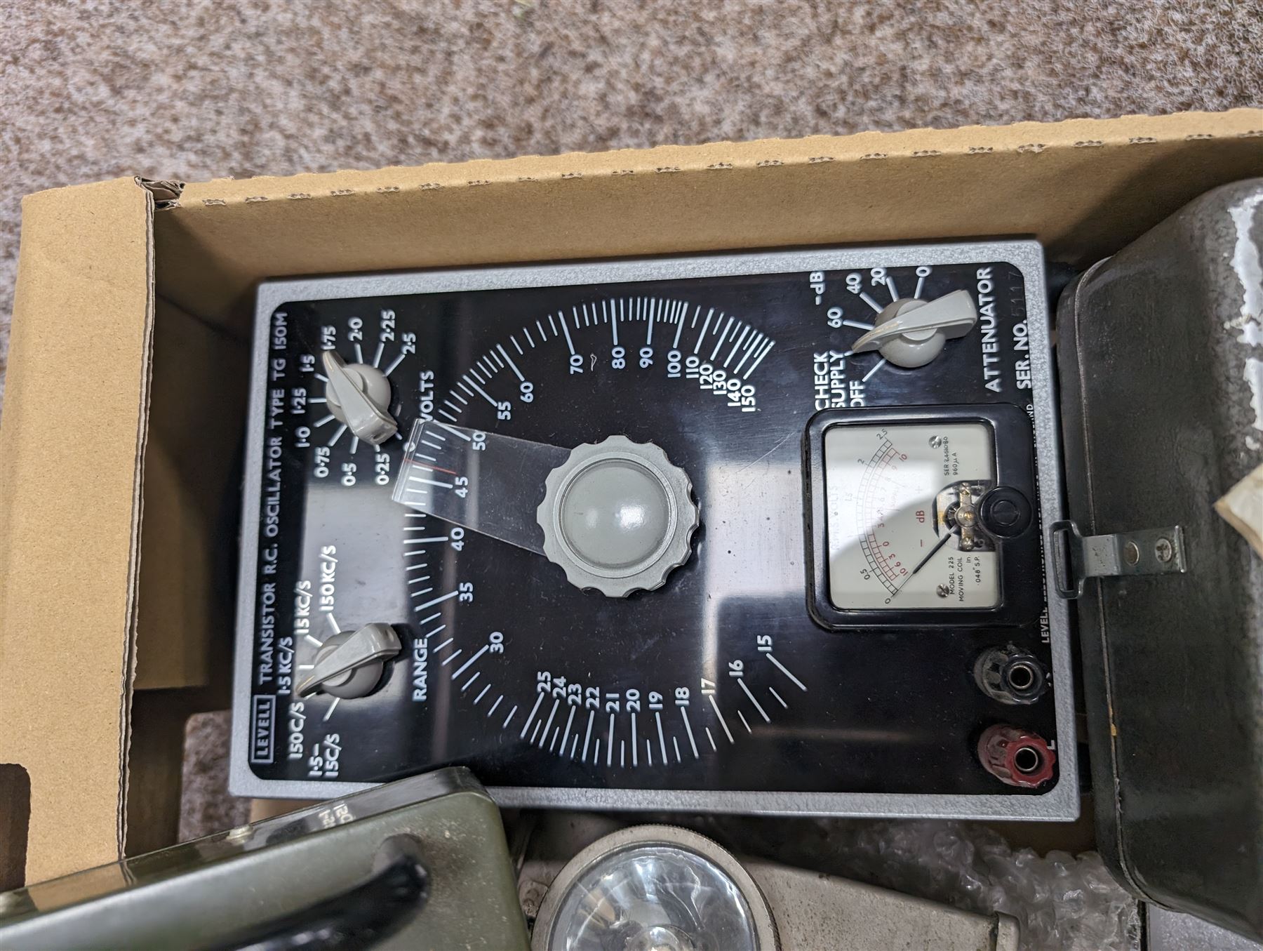 Electrical testing equipment and similar, to include Levell Transistor RC Ocillator type TG 150M, PYE Function Tester, RigExpert AA-200, etc