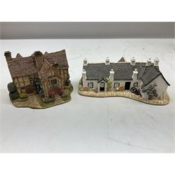Four Lilliput Lane models from the 'Britain's Heritage' collection, comprising Edinburgh Castle, The World Famous Blacksmith's Shop Gretna Green, Shakespeare's Birthplace and Mickelgate Bar York, together with  a Lilliput Lane Beatrix Potter Hill Top model, all boxed