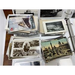 Collection of loose Edwardian and later postcards, mostly topographical examples depicting East Yorkshire, Hull and the East Coast, including Hull, Bridlington, Staithes, Flamborough Head, Beverley, etc., and a quantity of other postcards, plus two photograph albums containing photographs of trawlers