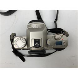 Contax Aria 70 Years model 35mm SLR film camera body, with 'Carl Zeiss Tessar 2,8/45 8839492' lens