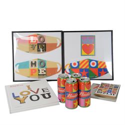 Peter Blake books and memorabilia, including I Love You and ABC books, Replay postcards, t...