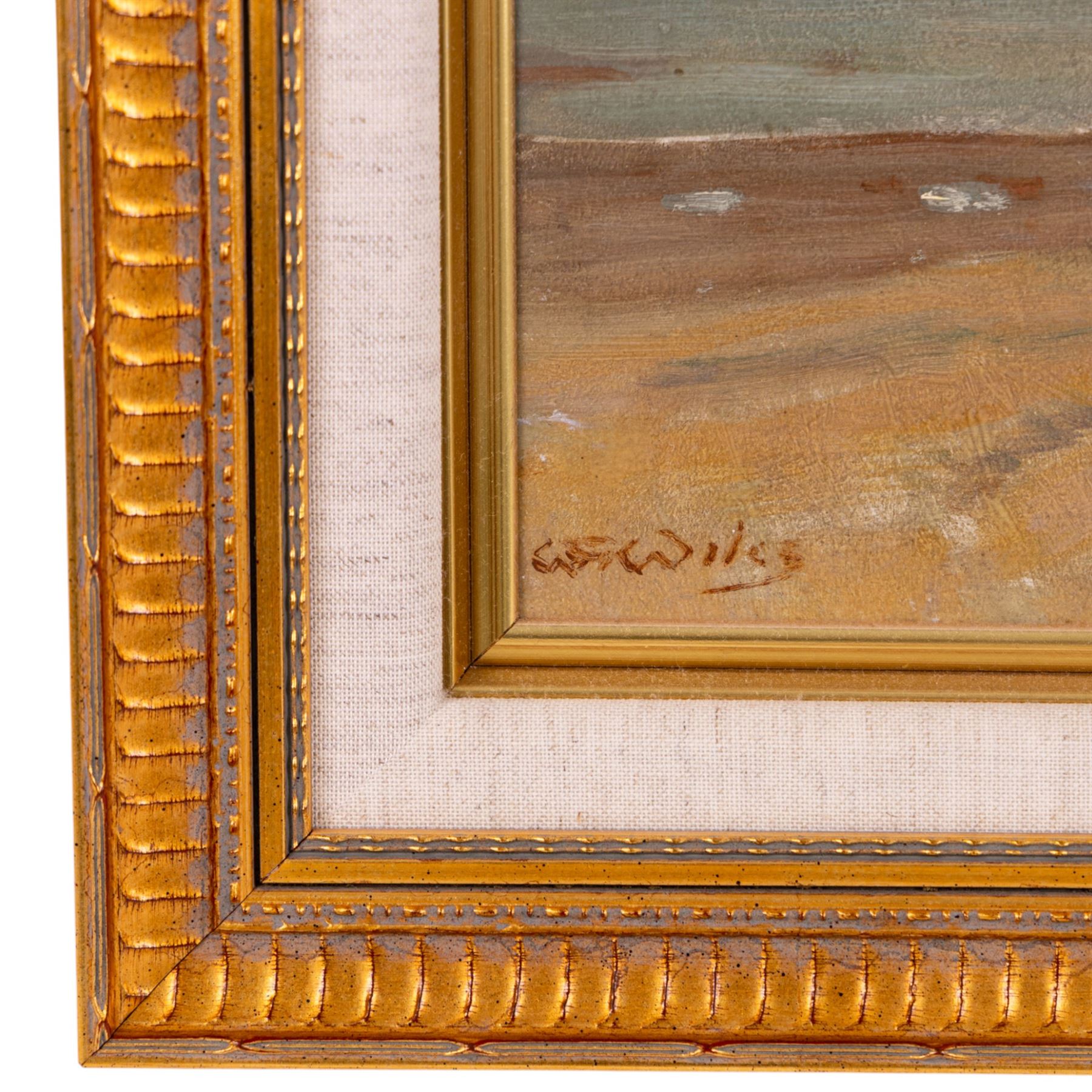 Walter Gilbert Wiles (South African 1875-1966): Seascape at the Strand - Cape Town, oil on board signed 32cm x 29cm