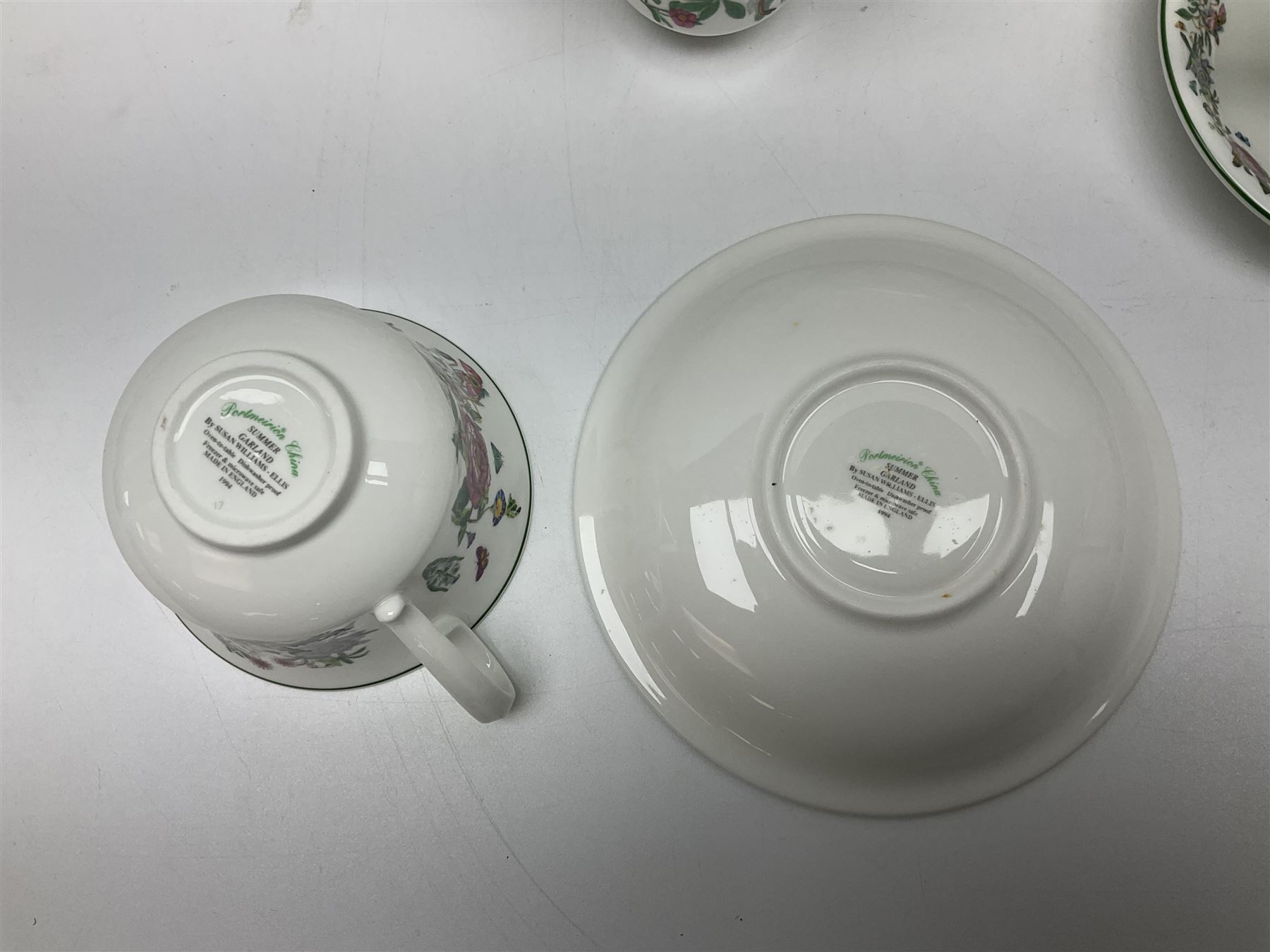 Portmeirion tea wares, in various patterns including Botanic Garden, Summer Garland and Portmeirion, to include limited edition novelty teapot, teapot, coffee press, coffee pot, covered sucrier, eight teacups and saucers, etc 