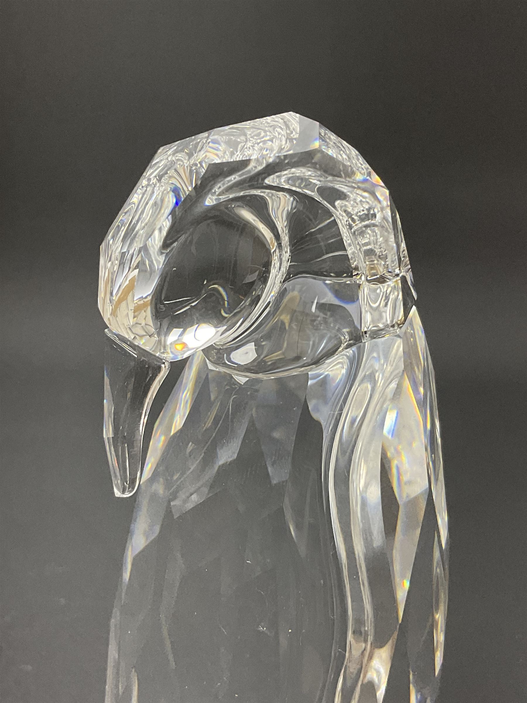 Swarovski Crystal penguin family group, comprising pair of adults and chick, tallest H13cm
